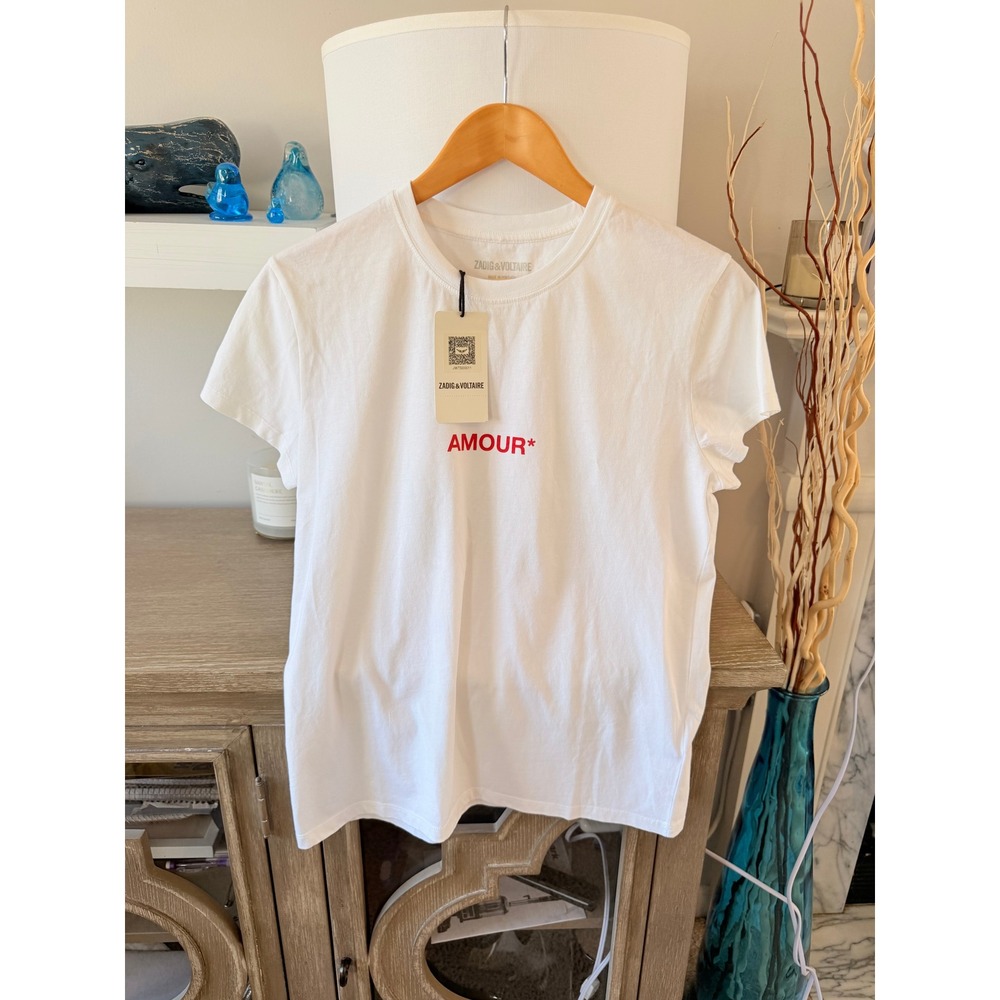 NWT Zadig & Voltaire Zoe Photoprint Pizza T-shirt Womens White Small - Picture 2 of 8